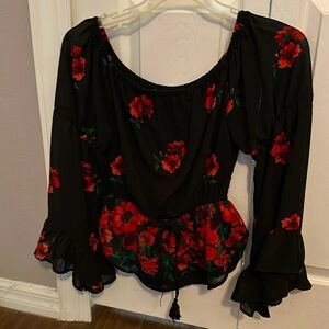 Off the shoulder rose top